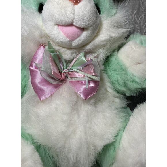 Dan Dee Hoppy Hopster Bunny Plush Mint Green Rainbow 21” Large Easter Rabbit - Picture 6 of 10
